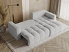 Ecksofa L-Form mit Schlaffunktion und Bettkasten Neva Bouclé-Stoff Grau