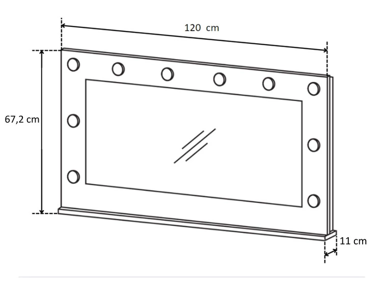 Schminktisch mit Spiegel Anes Weiß Glanz