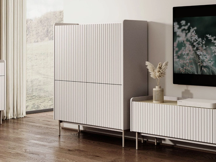 Türkommode Abios Beige, Scandi Eiche