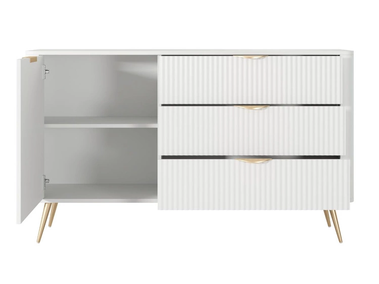 Kommode mit Türe und Schubladen Latina Weiß