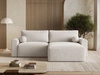 Ecksofa L-Form mit Schlaffunktion und Bettkasten Aurora Hellbeige