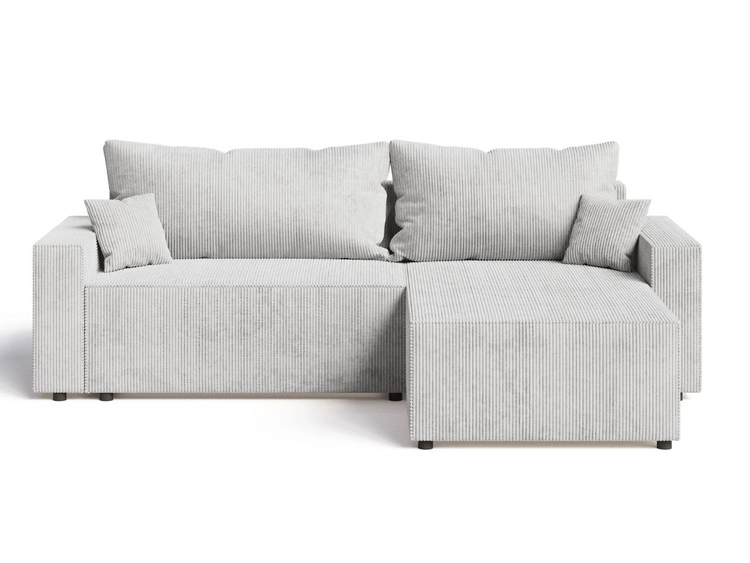 Ecksofa L-Form mit Schlaffunktion und Bettkasten Nivo Grau