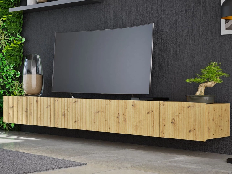 Set mit zwei TV-Lowboard mit Türen 150 cm Kioto Artisan Eiche