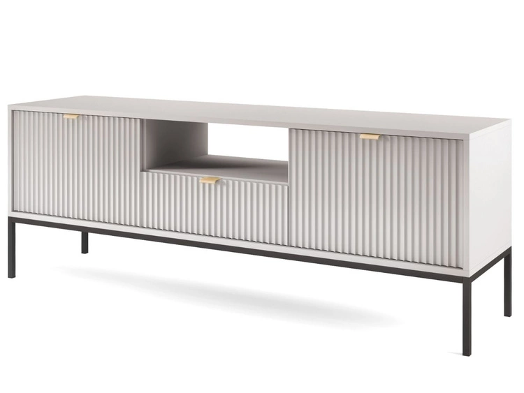 Wohnzimmerset Amber Grau, Schwarz Frame