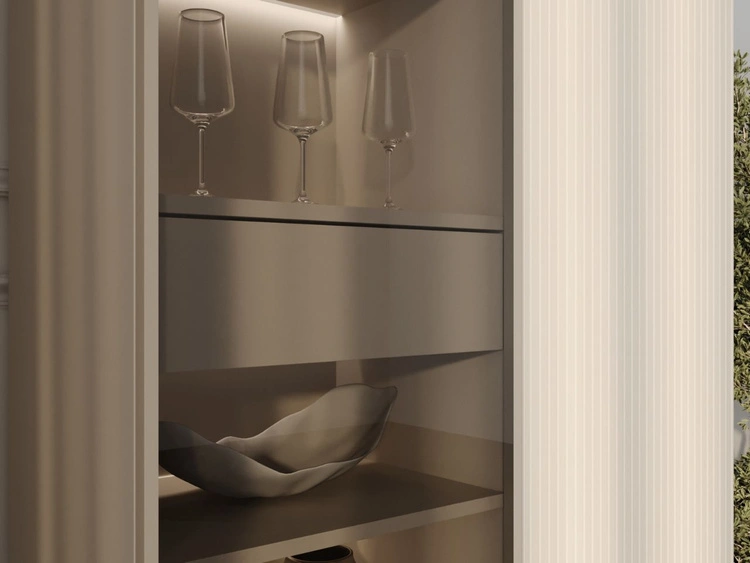 Vitrinenschrank mit Led Deo 166 cm Kaschmir