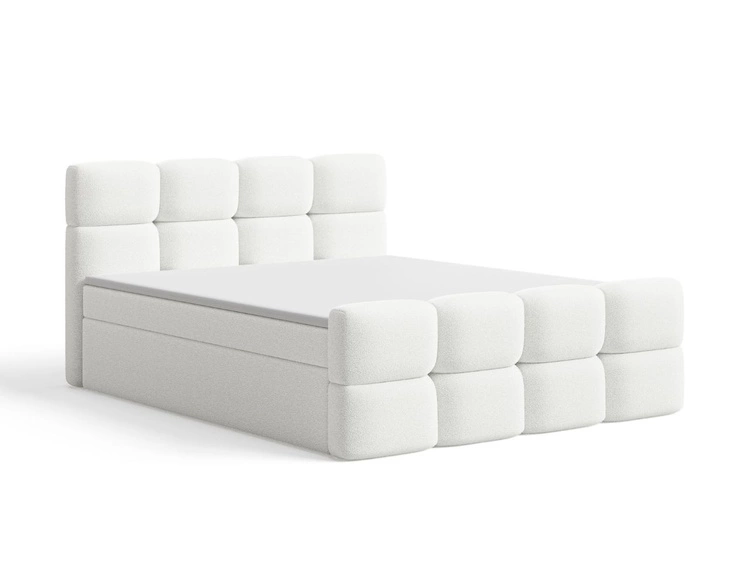 Boxspringbett mit Bettkasten 180x200 Rivon Creme