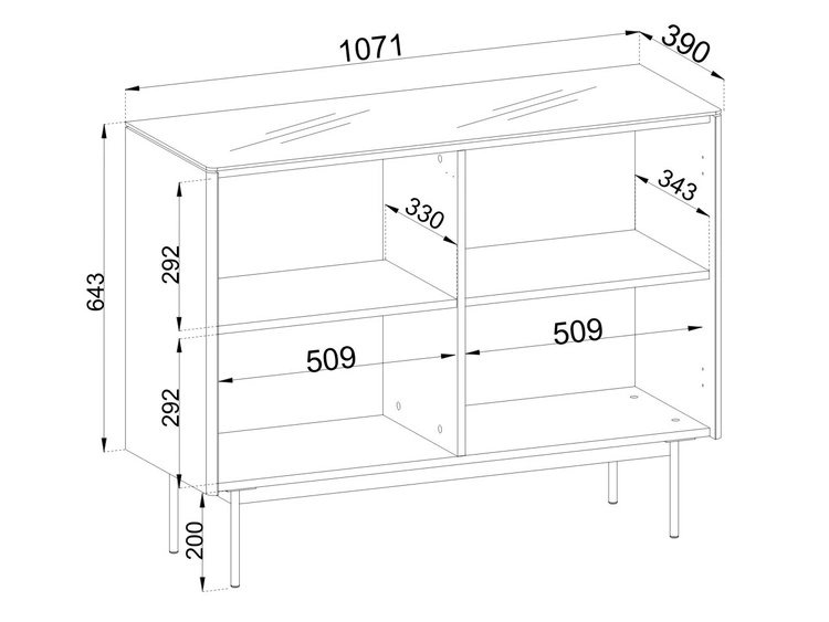 Kommode mit LED-Beleuchtung, 2 Türen Auroé Eiche Vicenza