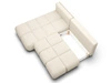 Ecksofa mit Schlaffunktion und Bettkasten Links Milet Creme