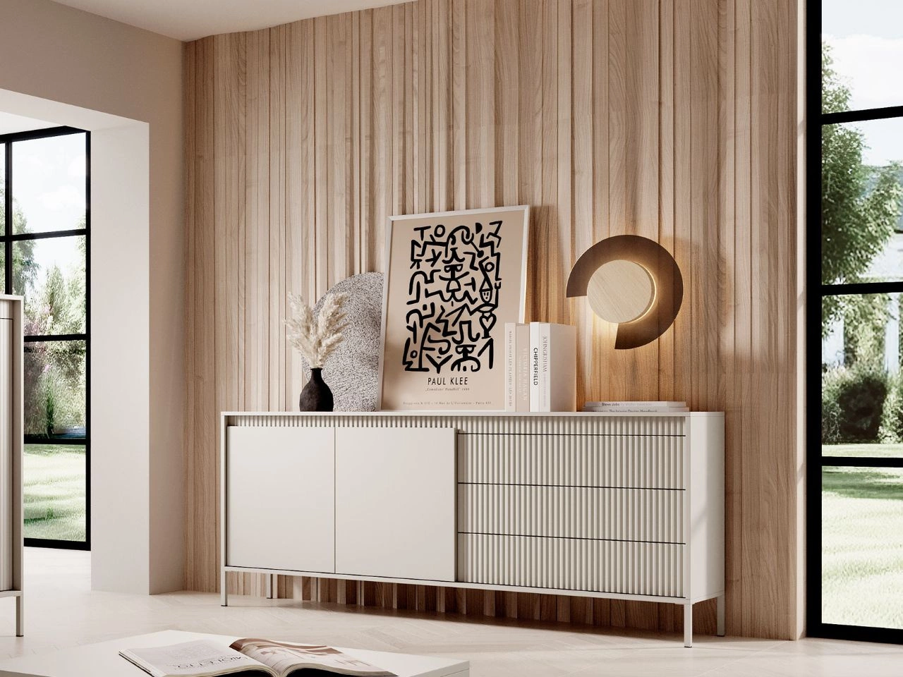 Kommode mit Türen und Schubladen 187 cm Sorano Beige