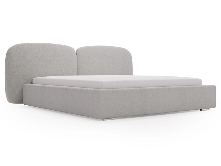 Polsterbett mit Bettkasten und Lattenrost 200x200 Palermo Hellgrau