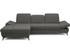 Ecksofa L-Form Links mit Schlaffunktion und Bettkasten Hannover Dunkelgrau