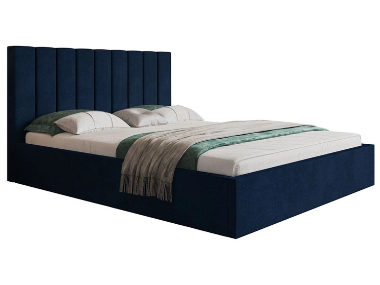 Polsterbett mit Bettkasten und Lattenrost 140x200 Sesto Dunkelblau