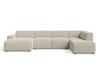 Wohnlandschaft Rechts Belluno Bouclé-Stoff Beige
