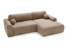 Ecksofa L-Form mit Schlaffunktion und Bettkasten Savana Rechts Dunkelbeige