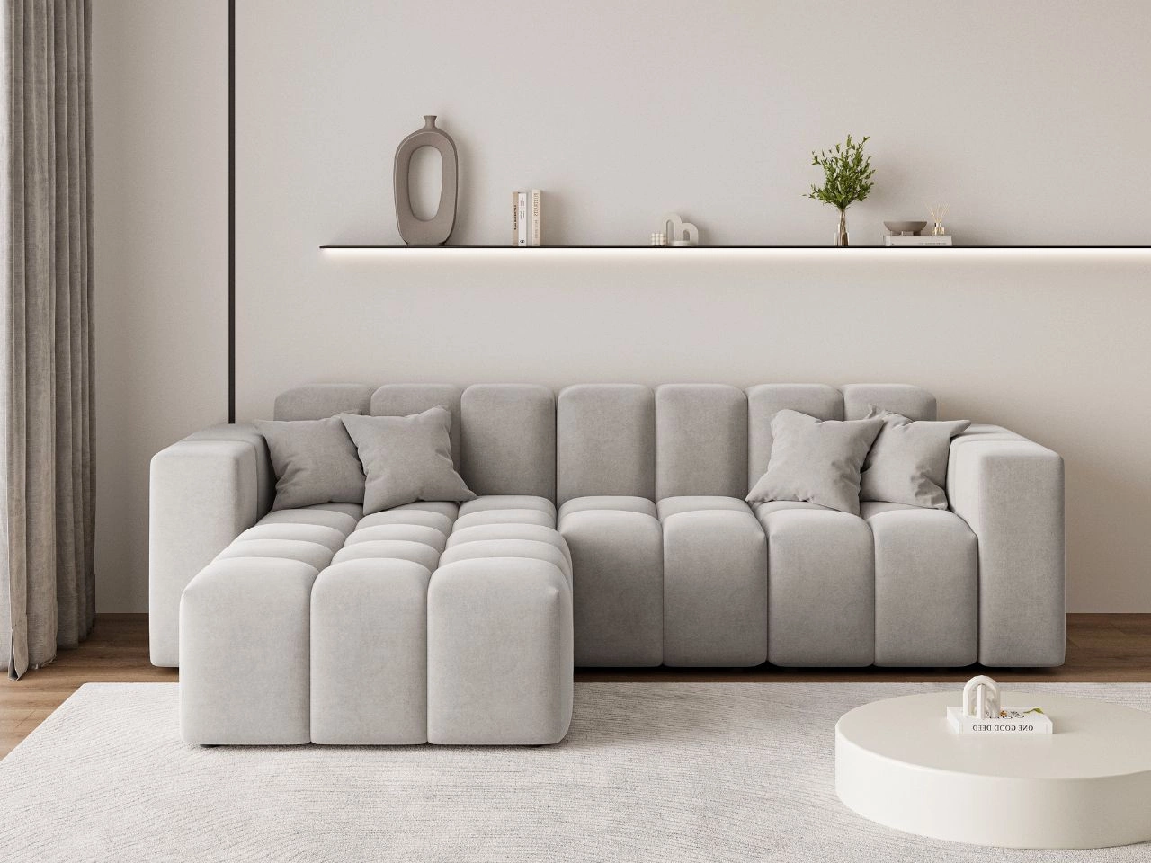 Ecksofa L-Form Links Moderne Ecksofa Loopo Grau