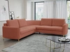 Ecksofa L-Form Links mit Schlaffunktion und Bettkasten Limon Orange
