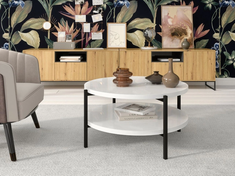 Doppel-Couchtisch Sevilla Weiß Glanz