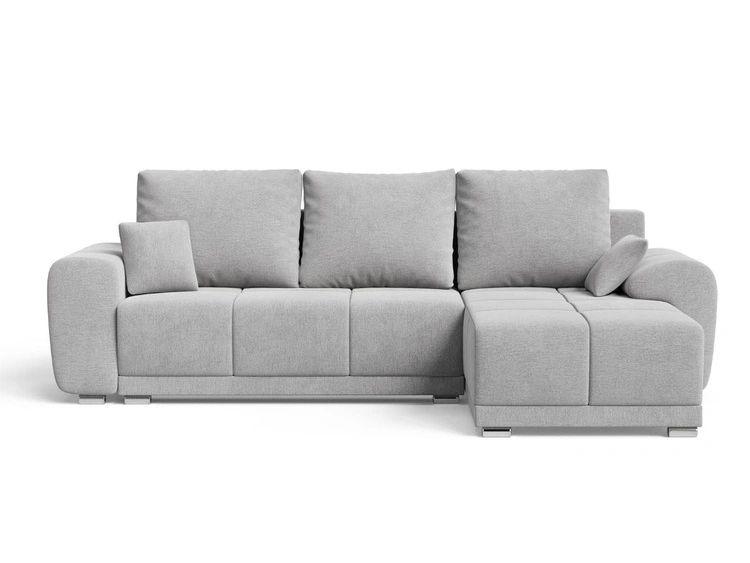 Ecksofa L-Form mit Schlaffunktion und Bettkasten Monti Rechts Grau
