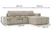Ecksofa L-Form Rechts mit Schlaffunktion und Bettkasten Lana Beige