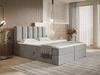 Boxspringbett mit Bettkasten 120x200 Cascada Grau