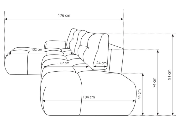 Ecksofa L-Form Links mit Schlaffunktion und Bettkasten Sile L Graphit