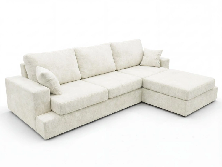 Ecksofa L-Form fürs Wohnzimmer Nesto Rechts Creme