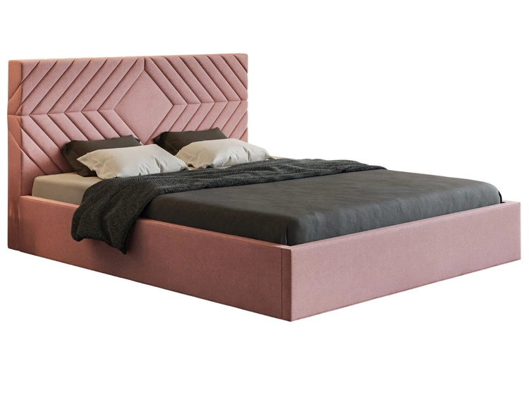 Polsterbett mit Bettkasten und Lattenrost 160x200 Loris Rosa