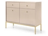 Kommode mit Türen sowie Schubladen mit Golden Metallbeinen 104 cm Amor Beige
