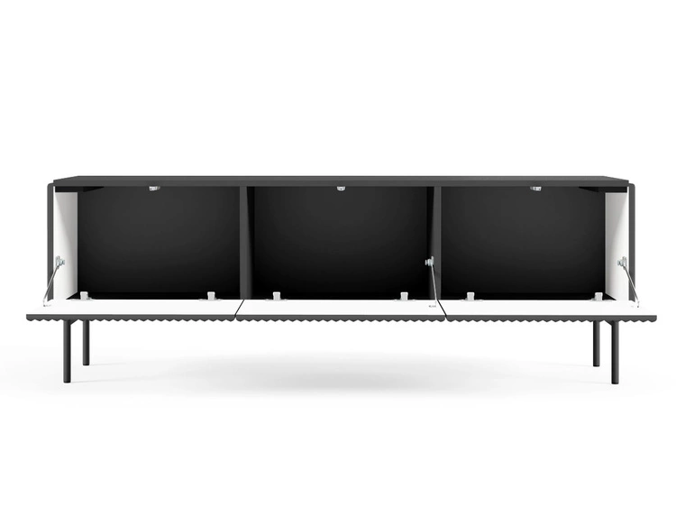 TV-Lowboard mit drei Türen Qualita Schwarz