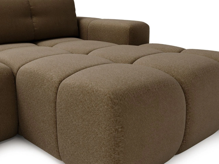 Ecksofa L-Form Rechts mit Schlaffunktion und Bettkasten Montero Braun