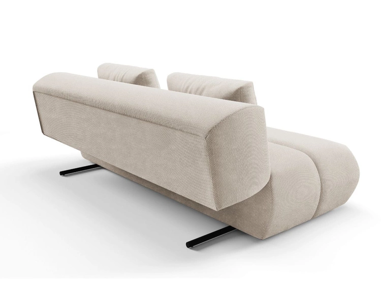 Schlafsofa mit verstellbarer Rückenlehne, Schlaffunktion und Bettkasten Figo Beige