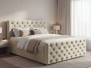 Boxspringbett mit Bettkasten 180x200 Montego Creme