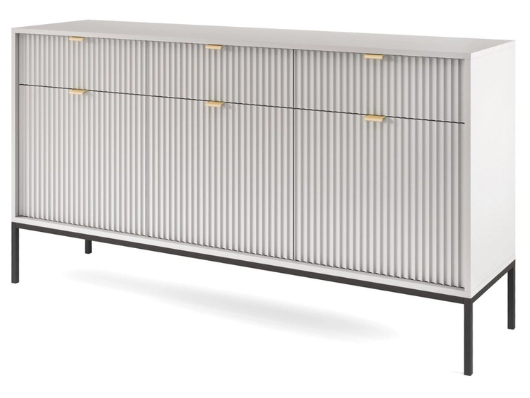 Wohnzimmerset Amber Grau, Schwarz Frame