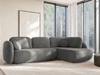 Ecksofa mit Schlaffunktion und Bettkasten Rechts Carino Grau