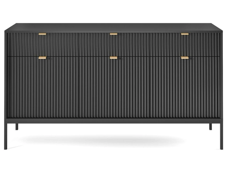 Kommode mit Türen und Schubladen Amber Schwarz