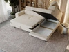 Ecksofa mit Schlaffunktion und Bettkasten Berona rechts Beige