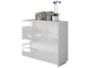 Kommode mit vier Schubladen und LED-Beleuchtung Nuveo Weiß Hochglanz