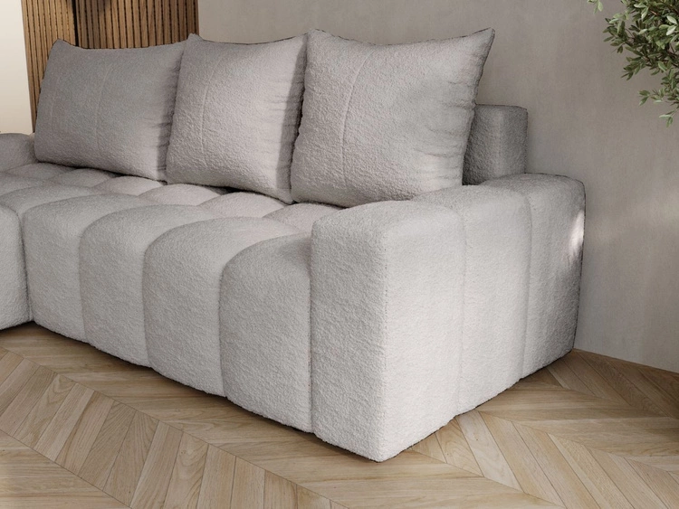 Ecksofa L-Form mit Schlaffunktion und Bettkasten Bresso Grau