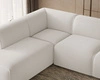 Ecksofa L-Form Links Eluno Bouclé-Stoff Weiß 
