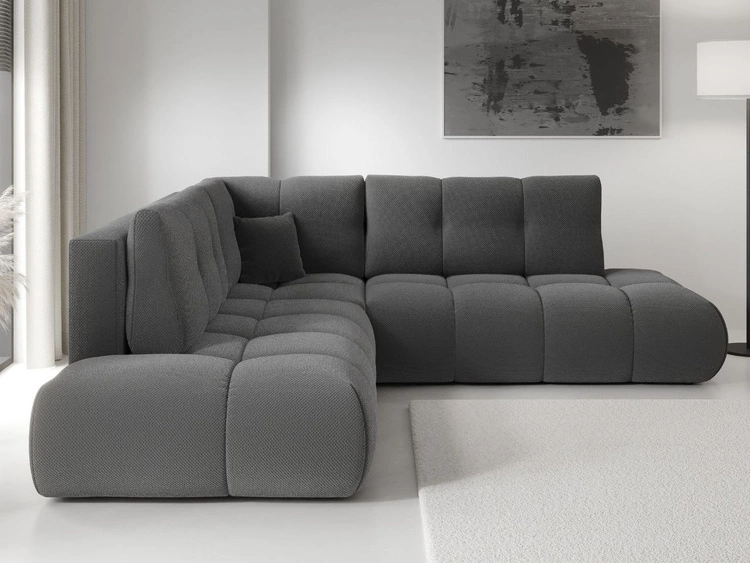 Ecksofa mit Schlaffunktion und Bettkasten Links Kair Graphit