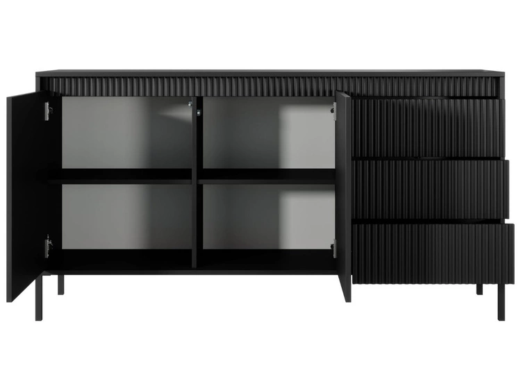 Kommode mit Türen und Schubladen 153 cm Sorano Schwarz