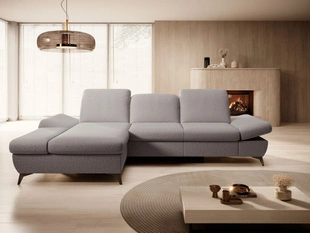 Ecksofa L-Form Links mit Schlaffunktion und Bettkasten Hannover Grau