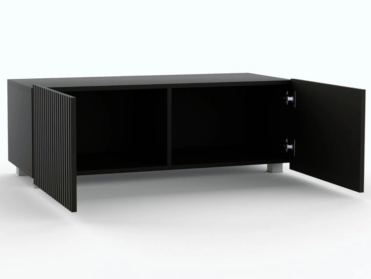 TV-Lowboard mit Türen 100 cm Kioto Schwarz matt