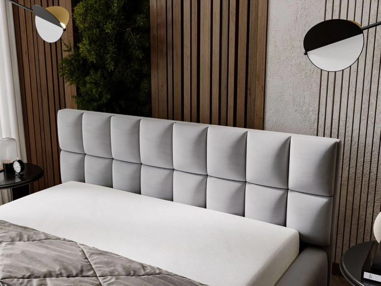 Polsterbett mit Bettkasten und Lattenrost 140x200 Hugo Grau