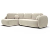 Ecksofa mit Schlaffunktion und Bettkasten Rechts Carino Beige