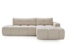 Ecksofa L-Form Rechts mit Schlaffunktion und Bettkasten Montero Creme