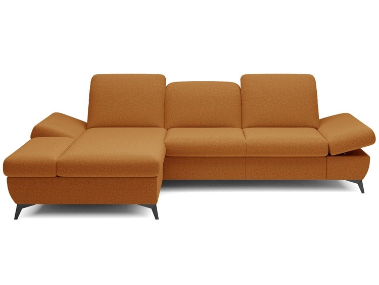 Ecksofa L-Form Links mit Schlaffunktion und Bettkasten Hannover Orange