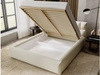 Polsterbett mit Bettkasten und Lattenrost 200x200 Hugo Beige