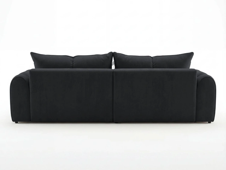 Ecksofa L-Form Rechts mit Schlaffunktion und Bettkasten Bonno Schwarz