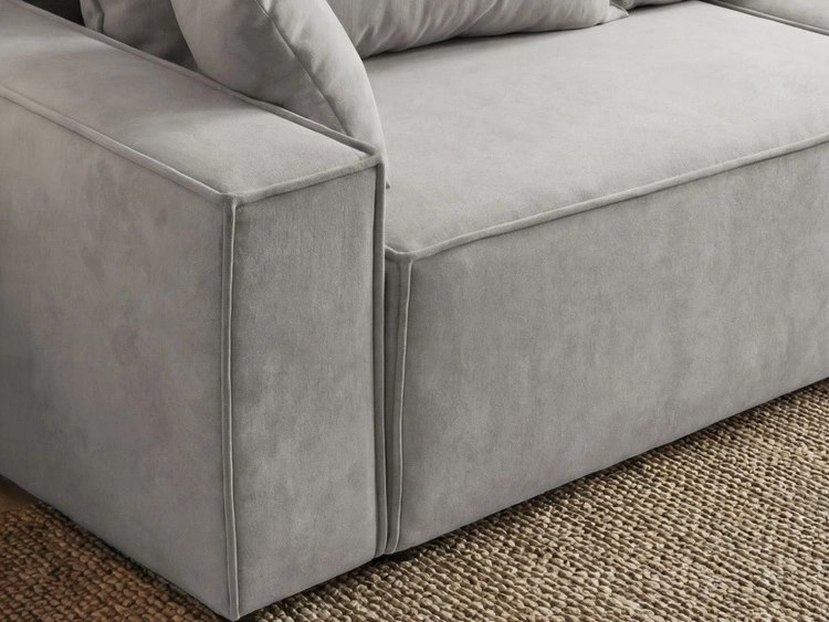Schlafsofa mit Bettfunktion und Bettkasten Sivra Hellgrau